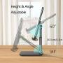 Nicwea Adjustable Cell Phone Stand, Foldable Portable Phone Holder Mobile Phone Mount for Desk Compatible with Samsung Galaxy/iPhone/iPad Mini/Kindle/Tablet, All Smartphones (Black)