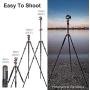 K&F Concept TM2515T1 Professional 67 inch Camera Tripod Horizontal Aluminium Tripods Portable Monopod with 360 Degree Ball Head Quick Release Plate for Canon Nikon Sony DSLR Cameras