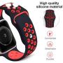EXCHAR Sport Band Compatible with Apple Watch Band 40mm Series 5/4 Breathable Soft Silicone Replacement Wristband Women and Men for iWatch 38mm Series 3/2/1 Nike+ All Various Styles S/M Black-Red