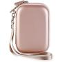Canboc Hard Carrying Case for Canon Ivy Mobile Mini CLIQ CLIQ+ Instant Camera Printer Wireless Bluetooth Portable Smartphone Photo Printer, Mesh Pocket fit Zink Photo Paper and USB Cable, Rose Gold