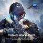 Gaming Headset with Mic for Xbox One PS4 PC Switch Tablet Smartphone, Headphones Stereo Over Ear Bass 3.5mm Microphone Noise Canceling 7 LED Light Soft Memory Earmuffs(Free Adapter) (Renewed)