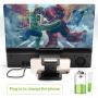 Phone Screen Amplifier with Bluetooth Speaker Anti-Blue Light 3D HD Cell Phone Screen Magnifier Projector with Foldable and Adjustable Stands Compatible with iPhone and Android All Smartphones- Black