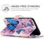 iPhone 6S Wallet Case,iPhone 6 Wallet Case,JanCalm PU Leather Wallet Cell Phone Cases with [Detachable Wrist Strap][Multi Card/Cash Slots] Stand Flip Magnetic Cover + Crystal Pen (Butterfly/Purple)