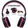 AILIHEN I35 Kid Headphones with Microphone Volume Limited Childrens Girls Boys Teens Lightweight Foldable Portable Wired Headsets for School Travel Chromebook Cellphones Tablets (Black Purple)