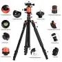 GEEKOTO 77 Tripod, Camera Tripod for DSLR, Compact Aluminum Tripod with 360 Degree Ball Head and 8kgs Load for Travel and Work GEEKOTO 77 Tripod, Camera Tripod for DSLR, Compact Aluminum Tripod with 360 Degree Ball Head and 8kgs Load for Travel and Work