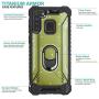 CasemartUSA Phone Case for [Samsung Galaxy A21], [Titanium Series][Green] Aluminium Cover Full Rotating Metal Ring Holder Kickstand for Samsung Galaxy A21 (Verzion, Boost Mobile, T-Mobile, Metro)