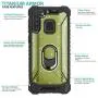 CasemartUSA Phone Case for [Samsung Galaxy A21], [Titanium Series][Green] Aluminium Cover Full Rotating Metal Ring Holder Kickstand for Samsung Galaxy A21 (Verzion, Boost Mobile, T-Mobile, Metro)