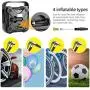 WindGallop Portable Air Compressor Tire Inflator Air Pump for Car Tires DC 12V Tire Pump with Gauge Valve Adaptors LED Light for Automobiles Bike Motorbike Basketball Inflatables (Silver)