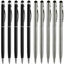 Stylus Pen,UROPHYLLA 10pcs Universal 2 in 1 Capacitive Stylus Ballpoint Pen for iPad,iPhone,Samsung,HTC,Kindle,Tablet,All Capacitive Touch Screen Device(5 Black,5 Sliver)