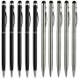 Stylus Pen,UROPHYLLA 10pcs Universal 2 in 1 Capacitive Stylus Ballpoint Pen for iPad,iPhone,Samsung,HTC,Kindle,Tablet,All Capacitive Touch Screen Device(5 Black,5 Sliver)