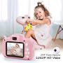 EMISK Kids Digital Camera for Girls Age 3-10, Toddler Cameras Mini Cartoon Rechargeable Video Camera with 2 Inch IPS Screen and 32GB SD Card Child Camcorder Toy Gift for Kid’s Birthday (Pink)