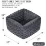 Poohoo Cuddler Bolster Dog Bed Cat Bed,Rectangular Plush Pet Bed(15"/19") Machine Wash for Small Medium Dog Cat