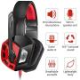 Gaming Headset,Sonku 3.5mm Wired Bass Stereo Noise Isolation Gaming Headphones with Microphone for PS4,Cellphone,Laptop Computer and so on-Volume Control(Black and Red)