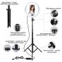 10 Selfie Ring Light with Tripod Stand & 2 Phone Holders, Pledulab Dimmable LED Makeup Camera Ringlight for Makeup/Photography/YouTube Videos/Vlog/TIK Tok/Live, Compatible with iPhone & Android