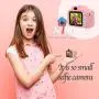 I-SEE Kids Camera, Digital Video Mini Camera, Soft Silicone Mini Learning Toy Cameras, Rechargeable Children Duo Selfie Camera for Age 4 5 6 7 8 9 10 Years Old Boys Girls, Pink