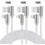 90 Degree iPhone Charger 10 ft Lightning Cable 10 Foot Right Angle iPhone Cable Fast Charging iPhone Nylon Braided Charger Cord Compatible with iPhone/iPad/iPod 3 Pack (Silver White,10ft) 90 Degree iPhone Charger 10 ft Lightning Cable 10 Foot Right Angle iPhone Cable Fast Charging iPhone Nylon Braided Charger Cord Compatible with iPhone/iPad/iPod 3 Pack (Silver White,10ft)