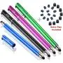 Bargains Depot Capacitive Stylus/Styli 2-in-1 Universal Touch Screen Pen for All Touch Screen Tablets/Cell Phones with 20 Extra Replaceable Soft Rubber Tips (4 Pieces, Black/Blue/Purple/Green) Bargains Depot Capacitive Stylus/Styli 2-in-1 Universal Touch Screen Pen for All Touch Screen Tablets/Cell Phones with 20 Extra Replaceable Soft Rubber Tips (4 Pieces, Black/Blue/Purple/Green)