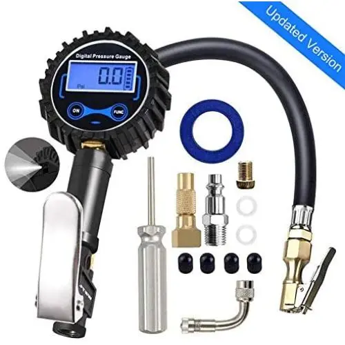 JYSW Digital Tire Pressure Gauge,200PSI Portable Air Pressure Gauge Heavy Duty Air Chuck and Compressor Accessories for Truck, Auto, Bike Inner Tube JYSW Digital Tire Pressure Gauge,200PSI Portable Air Pressure Gauge Heavy Duty Air Chuck and Compressor Accessories for Truck, Auto, Bike Inner Tube