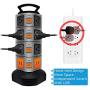 Power Strip Tower,  Lovin Product Surge Protector Electric Charging Station, 14 Outlet Plugs with 4 USB Slot 6 feet Cord Wire Extension Universal Charging Station (1-PACK)