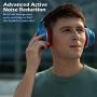 Noise Cancelling Headphones Wireless Bluetooth 5.0, Over-Ear Srhythm NC15 Headset with Microphones for Online Class/Home Office/TV/PC/Cell Phone-Low Latency