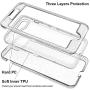 iPhone 8 Case, iPhone SE Case, Anuck 3 in 1 Heavy Duty Defender Shockproof Full-Body Clear Protective Case Hard Plastic Shell & Soft TPU Bumper Cover for Apple iPhone 7/8/SE 4.7 inch - Clear Glitter