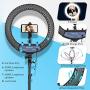 Yesker Ring Light 18 inch with Tripod Stand Ringlight Kit Dimmable 6000K/3200K Circle Lighting Phone Holder Bluetooth Remote Carry Bag for Zoom TikTok Makeup Video Photography Blogging Portrait