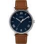 Timex Mens TW2R63900 Southview 41mm Tan/Silver-Tone/Blue Leather Strap Watch