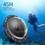 D&F Underwater Dome for DJI OSMO Action Camera, Dual Handheld Tray Dome Port Housing Case Up to 45m/147ft Waterproof Diving Photography Accessories