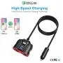 QC3.0 Car Charger with Extension Cable, Multi Car Charger Cigarette Lighter, 3 USB (QC3.0x1+Smart Socketx2)+2 Socket Car Splitter+90mm Cable for GPS/iPhone/Samsung Cell Phone QC3.0 Car Charger with Extension Cable, Multi Car Charger Cigarette Lighter, 3 USB (QC3.0x1+Smart Socketx2)+2 Socket Car Splitter+90mm Cable for GPS/iPhone/Samsung Cell Phone