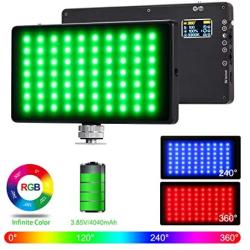 LituFoto RGB Pocket Light R18 Camera Light Mini LED Video Light Panel Fill Light Full Color Output Video Soft Light with Screen for YouTube, Vlog, DSLR, Studio, Outdoor, Smartphone Shooting