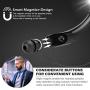 Bluetooth Headphones Neckband Lightweight Wireless Headset Call Vibrate Alert Sport Earbuds w/Mic Earphones 10 Hour Playtime for Running Compatible with iPhone Samsung Android (Black)
