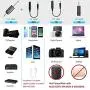 UHF Wireless Microphone System Headset Mic/Stand Mic/Lavalier Lapel Mic with Rechargeable Bodypack Transmitter & Receiver 1/4" Output for iPhone, PA Speaker, DSLR Camera, Recording, Teaching
