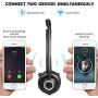Friencity Trucker Bluetooth Headset for Cell Phones, Wireless Headphone with Microphone, Noise Cancelling Hands-Free Phone Headset for PC Skype Call Center, Charging Base,17h Talk Time, Mute Function