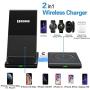 Dual Wireless Charger,COSOOS Qi Certified Wireless Charging Stand Pad for iPhone SE 2020/11 Pro Max/Xs/Xr/X/8 Plus, Airpods Pro, Samsung Galaxy S10/S9/S8,Samsung Watch,Galaxy Buds(with QC 3.0 Adapter)
