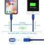 Fast Phone Charger Cable 16FT/5M Cell Phone Charging Cord Extra Long Nylon Braided Data Sync Cable Metal Connector Blue USB Cable Powerline for Phone XR/X/8/8 Plus/7/7 Plus/6/6s/Plus/SE Pad