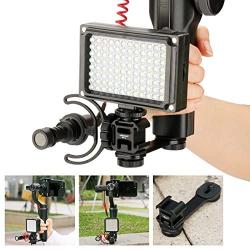 Ulanzi PT-3 Triple Cold Shoe Mounts Plate，Microphone Led Video Light Stand Extension Compatible for DJI OSMO Mobile 2/Zhiyun Smooth 4/Feiyu Vimble 2 Gimbal Stabilizer