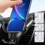 Rommisie Fast Wireless Car Charger Mount, Auto Clamping 10W 7.5W Qi Fast Charging Air Vent Phone Holder Compatible with iPhone Xs/Xs Max/XR/X/8/8 Plus, Samsung Galaxy S10/S9/S8 and More (Black)