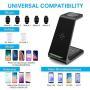 Wireless Charger Stand, CIYOYO 3 in 1 Fast Wireless Charging Station Dock for Airpods Pro 2 1, Apple Watch Series 5/4/3/2/1, iPhone 11/11 Pro/11 Pro Max Qi Certified Phones(with QC 3.0 Adapter)