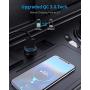 Cluvox Adaptive Fast Charging Car Charger, Dual QC3.0 Port Compatible for Samsung Galaxy S20/Plus/Ultra, S10+/S10e/S9/S8, Note10/9/8, A20/A50/A70/A10e, Mini All Metal Car Adapter with 3ft USB C Cord