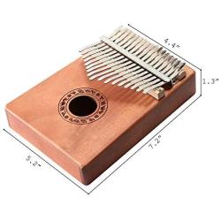 Kalimba 17 Keys Thumb Pianos Portable Wood Finger Piano With Tune Hammer Instruction Book,Music Instrument Gift For Kids Adult Beginners Professional. (Kalimba 17 key)