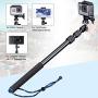 Smatree Telescoping Selfie Stick Compatible for GoPro Max/Hero 8/7/6/5/4/3+/3/Session/GOPRO Hero(2018)/Ricoh Theta S/V/Samsung Gear360/YI 4K