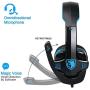 Stereo Gaming Headphone, SADES SA708GT PS4 Gaming Headphone with Microphone (Blue)