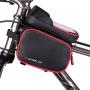 SQ Phone bagBike Frame Bag,Waterproof Bike Bag Bike Pouch,Bike Front Top Tube Touchscreen Pouch Bag with Headphone Hole,Handlebar Phone Bags for Under 6.2 Inchs Smartphone