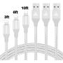 iPhone Charger, FIFADE 3Pack Nylon Braided Lightning Cable Charging Cord USB Cable Compatible with iPhone 11Pro 11Pro MAX Xs MAX XR X 8 7 6S 6 Plus-Silver-5