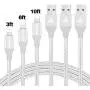 iPhone Charger, FIFADE 3Pack Nylon Braided Lightning Cable Charging Cord USB Cable Compatible with iPhone 11Pro 11Pro MAX Xs MAX XR X 8 7 6S 6 Plus-Silver-5 iPhone Charger, FIFADE 3Pack Nylon Braided Lightning Cable Charging Cord USB Cable Compatible with iPhone 11Pro 11Pro MAX Xs MAX XR X 8 7 6S 6 Plus-Silver-5