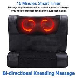 Back Massage Neck Massager Pillow with Heat Optional Relief Neck Pain Muscle Relaxation Body Massagers Pressure Points Shiatsu Tool Removable Multifunction Pillows Health Gift