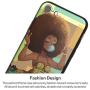 XIX Apple iPhone 7 Case Apple iPhone 8 Case Apple iPhone SE 2020 case African American Afro Girls Women Slim Fit Shockproof Bumper Cell Phone Accessories Thin Soft Black TPU Protective (02)