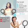 Desktop Ring Light LED 5" Dual Selfie Ring Light with Tripod Stand and Phone Holder for YouTube Photography Vlog Makeup