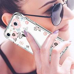 LUHOURI iPhone SE Case 2020,iPhone 8 Case,iPhone 7 Case with Screen Protector,Clear with Blooming Floral Flower for Girls Women,Protective Phone Case for iPhone 7 /iPhone 8/ iPhone SE2