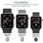 LK 6 Pack Screen Protector for Apple Watch (38mm Series 3/2/1 40mm Series 5 4 Compatible) Max Coverage HD Clear Film Bubble Free Anti-Scratch
